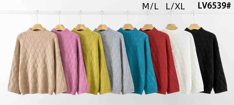 Swetry damskie Roz M/L-L/XL. Mix kolor. Paczka 8 szt